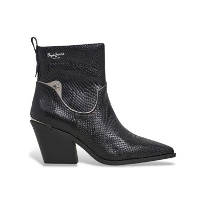 Pepe Jeanstil Kvinder. Pls500015 Gina Snake Leather Ankle Boots Sort (38), Læder, 3-5 Cm, Lynlås, Casual Pepe Jeanstil Kvinder. Pls500015 Gina Snake Leather Ankle Boots Sort (38), Læder, 3-5 Cm, Lynlås, Casual