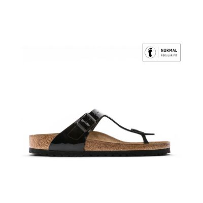 Birkenstocktil Kvinder. 43661 Sandaler Gizeh Birko-Flor Patent (Regular Pasform) Sort (39), Fast, Ingen, Casual Birkenstocktil Kvinder. 43661 Sandaler Gizeh Birko-Flor Patent (Regular Pasform) Sort (39), Fast, Ingen, Casual
