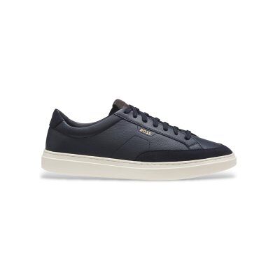 Bosstil Mænd. 50568536 Kieran Tenn Læder Sneakers I Marineblå (43), Fast, Blonder, Casual Bosstil Mænd. 50568536 Kieran Tenn Læder Sneakers I Marineblå (43), Fast, Blonder, Casual