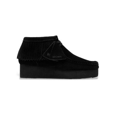 Clarkstil Kvinder. 26182854 Wallabee Wedge Fringe Suede Ankle Boots Sort (37.5), 3-5 Cm, Ruskind, Blonder, Casual Clarkstil Kvinder. 26182854 Wallabee Wedge Fringe Suede Ankle Boots Sort (37.5), 3-5 Cm, Ruskind, Blonder, Casual