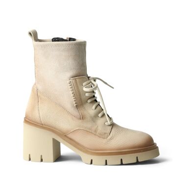 Hispanitastil Kvinder. Hi254281 Zurich Rock Creme-Hvide Læderstøvler (38), 5-8 Cm, Blonder, Lynlås, Casual Hispanitastil Kvinder. Hi254281 Zurich Rock Creme-Hvide Læderstøvler (38), 5-8 Cm, Blonder, Lynlås, Casual