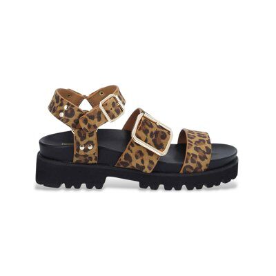 No Nametil Kvinder. Knlcsdl Sandaler I Læder Med Brune Spænder (36), 3-5 Cm, Casual, Dyreprint No Nametil Kvinder. Knlcsdl Sandaler I Læder Med Brune Spænder (36), 3-5 Cm, Casual, Dyreprint