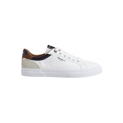 Pepe Jeanstil Mænd. Pms30839 Kenton Court Sneakers Hvid (45), Læder, Fast, Blonder, Casual Pepe Jeanstil Mænd. Pms30839 Kenton Court Sneakers Hvid (45), Læder, Fast, Blonder, Casual