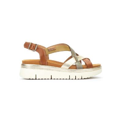 Pikolinostil Kvinder. W4n-0650c1 Brune Kilehælssandaler I Læder Med Krydsede Remme Palma (36), 3-5 Cm, Spænder, Casual Pikolinostil Kvinder. W4n-0650c1 Brune Kilehælssandaler I Læder Med Krydsede Remme Palma (36), 3-5 Cm, Spænder, Casual