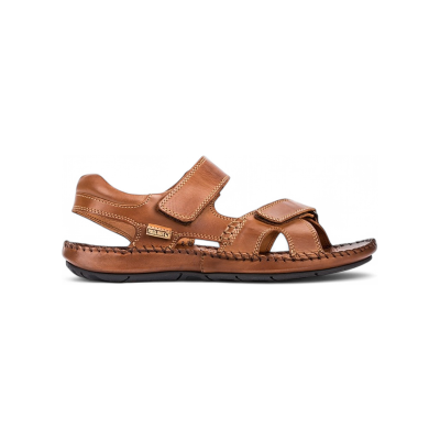 Pikolinostil Mænd. 06j-5818xl Brune Lædersandaler Med Rip-Tab-Lukning Tarifa (49), Fast, Velcro, Casual Pikolinostil Mænd. 06j-5818xl Brune Lædersandaler Med Rip-Tab-Lukning Tarifa (49), Fast, Velcro, Casual