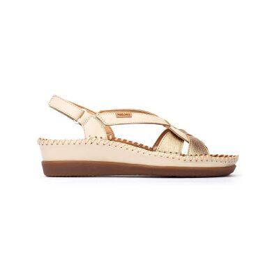 Pikolinostil Kvinder. W8k-1839c1 Metallisk Elfenbensfarvet Cadaques Kilehælssandal (36), Læder, Hvid, Beige, Fast, Velcro, Casual Pikolinostil Kvinder. W8k-1839c1 Metallisk Elfenbensfarvet Cadaques Kilehælssandal (36), Læder, Hvid, Beige, Fast, Velcro, Casual
