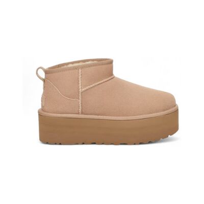 Uggtil Kvinder. 1135092 Classic Ultra Mini Platform Læder Ankelstøvler Beige (39), 3-5 Cm, Ingen, Casual, Afslappet Uggtil Kvinder. 1135092 Classic Ultra Mini Platform Læder Ankelstøvler Beige (39), 3-5 Cm, Ingen, Casual, Afslappet