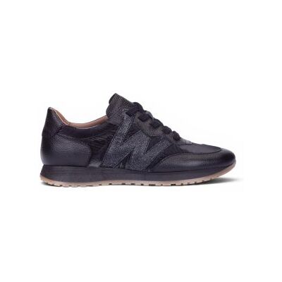 Wonderstil Kvinder. A-4810 Læder Sneakers Tot Sort (36), Fast, Blonder, Casual Wonderstil Kvinder. A-4810 Læder Sneakers Tot Sort (36), Fast, Blonder, Casual