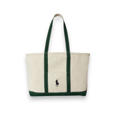 Polo Ralph Laurentil Mænd. 405p02124005 Canvas-Taske Med Big Pony Beige, Grøn (Osfa), Casual, Bomuld Polo Ralph Laurentil Mænd. 405p02124005 Canvas-Taske Med Big Pony Beige, Grøn (Osfa), Casual, Bomuld