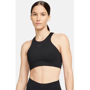 Nike Yoga Drifit Swoosh Medium Support Sports Bh Damer Tøj Sort Xs