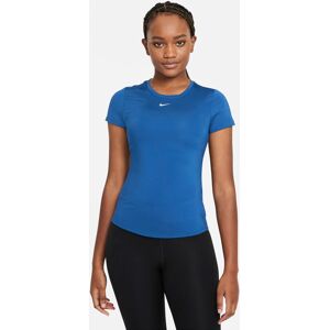 Nike Drifit One Slim Fit Trænings Tshirt Damer Kortærmet Tshirts Blå Xl