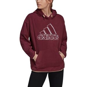 Adidas Brand Love Giant Logo Polar Fleece Hættetrøje Damer Tøj Rød Xs