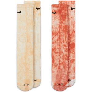 Nike Everyday Plus Cushioned Tiedye Tennissokker, 2 Par Unisex Strømper Rød L