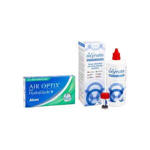 Air Optix Plus Hydraglyde for Astigmatism (3 linser) + Oxynate Peroxide 380 ml med etui