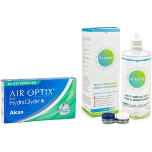 Air Optix Plus Hydraglyde for Astigmatism (6 linser) + Solunate Multi-Purpose 400 ml med etui