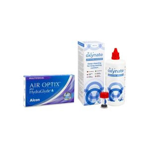 Air Optix Plus Hydraglyde Multifocal (3 linser) + Oxynate Peroxide 380 ml med etui