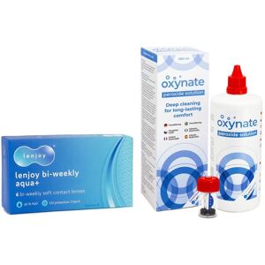 Lenjoy kontaktlinser Lenjoy Bi-weekly Aqua+ (6 linser) + Oxynate Peroxide 380 ml med etui