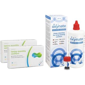 Lenjoy kontaktlinser Lenjoy Monthly Comfort (12 linser) + Oxynate Peroxide 380 ml med etui