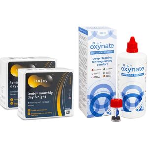 Lenjoy kontaktlinser Lenjoy Monthly Day & Night (12 linser) + Oxynate Peroxide 380 ml med etui