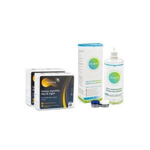Lenjoy kontaktlinser Lenjoy Monthly Day & Night (12 linser) + Solunate Multi-Purpose 400 ml med etui