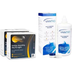 Lenjoy kontaktlinser Lenjoy Monthly Day & Night (12 linser) + Vantio Multi-Purpose 360 ml med etui