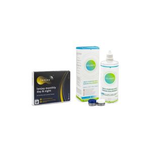 Lenjoy kontaktlinser Lenjoy Monthly Day & Night (3 linser) + Solunate Multi-Purpose 400 ml med etui