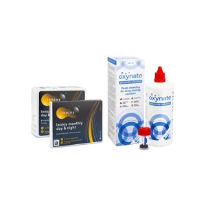 Lenjoy kontaktlinser Lenjoy Monthly Day & Night (9 linser) + Oxynate Peroxide 380 ml med etui