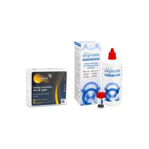 Lenjoy kontaktlinser Lenjoy Monthly Day & Night (6 linser) + Oxynate Peroxide 380 ml med etui