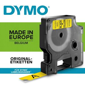 Dymo Labeltape D1 sort/gul 19mm