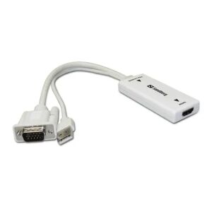 Sandberg Adapter Usb, Vga Han Hdmi Hun Hvid