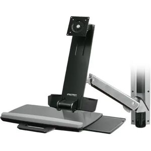 Ergotron Styleview Sit-stand Combo System With Medium Silver Cpu Holder