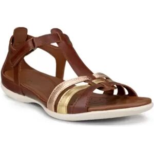 ECCO Flash W T Sandal LEA 240873-60871 MINK/GOLD/HAMMERED BRONZE 41