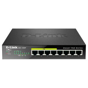 D-Link DGS-1008P/E Metall PoE+ Netværk Switch 8 port - 10/100/1000 Mbps (30W)