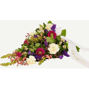 Interflora Bårebuket, farverig (Floristens kreative valg) med bånd