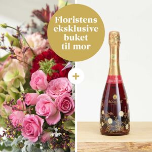 Interflora Floristens eksklusive buket til mor med Acquesi, Brachetto