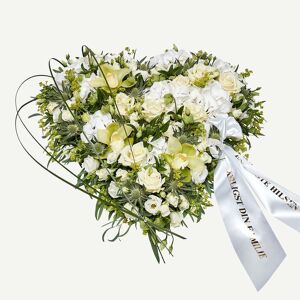 Interflora Blomsterhjerte med bånd i klassisk stil - creme