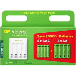 GP ReCyko Charger incl. 4 AA + 4 AAA NiMH-batteries