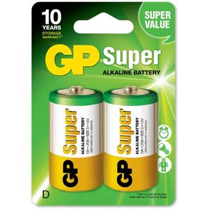 GP Super Alkaline D-battery, 13A/LR20, 2-pc