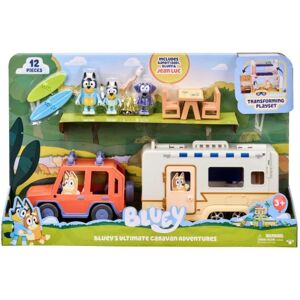 Moose Toys Bluey camping legesæt med 4WD og campingvogn