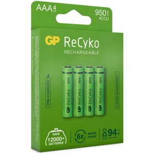 GP ReCyko AAA-battery, 950mAh, 4-pc