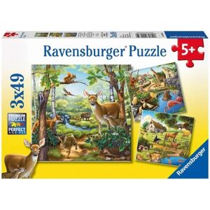 Ravensburger: Forest/Zoo/Domestic Animals - 3x49 brikker