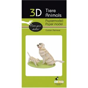 Fridolin 3D papir puslespil, Golden Retriever hunde