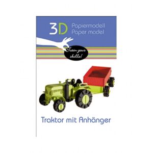 Fridolin 3D papir puslespil, Traktor med trailer