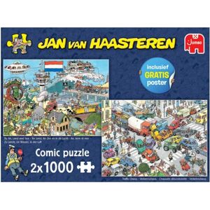 Jumbo Jan Van Haasteren Traffic Chaos & By Air, Land and Sea 2x1000 Brikker