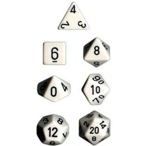 Chessex Dice Set 7 Opaque White/Black