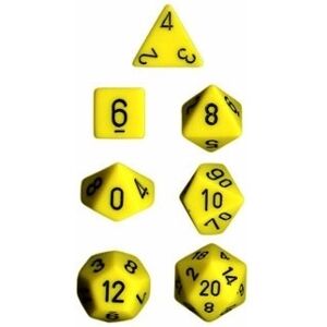 Chessex Dice Set 7 Opaque Yellow/Black