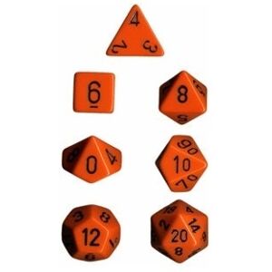 Chessex Dice Set 7 Opaque Orange/Black