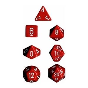 Chessex Dice Set 7 Opaque Red/White