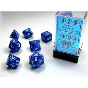 Chessex Dice Set 7 Opaque Blue/White