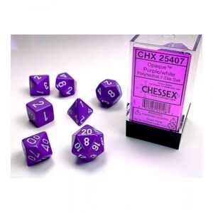 Chessex Dice Set 7 Opaque Purple/White